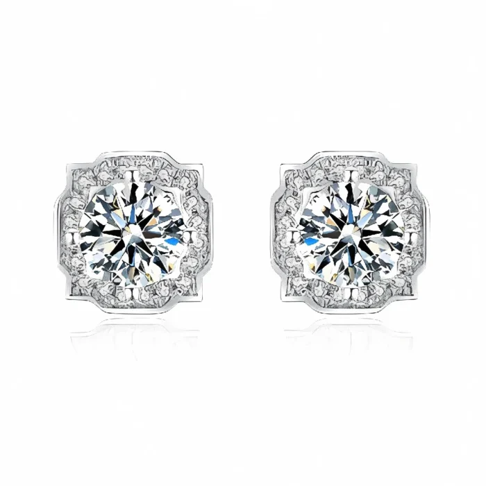 925 Silver Moissanite Earrings - ZHF-E1737 - Image 1