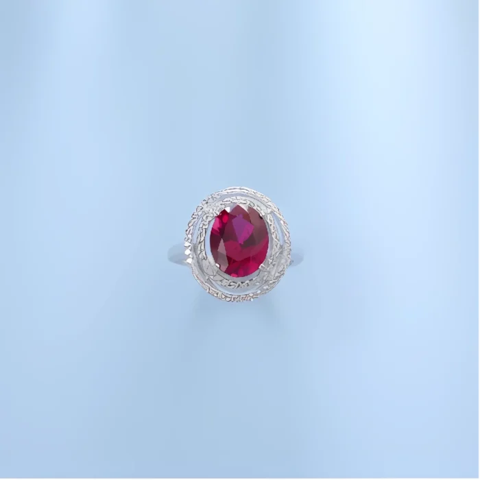 Lab-Created Ruby Ring in 925 Silver - Model A73-R2020501R - Image 6