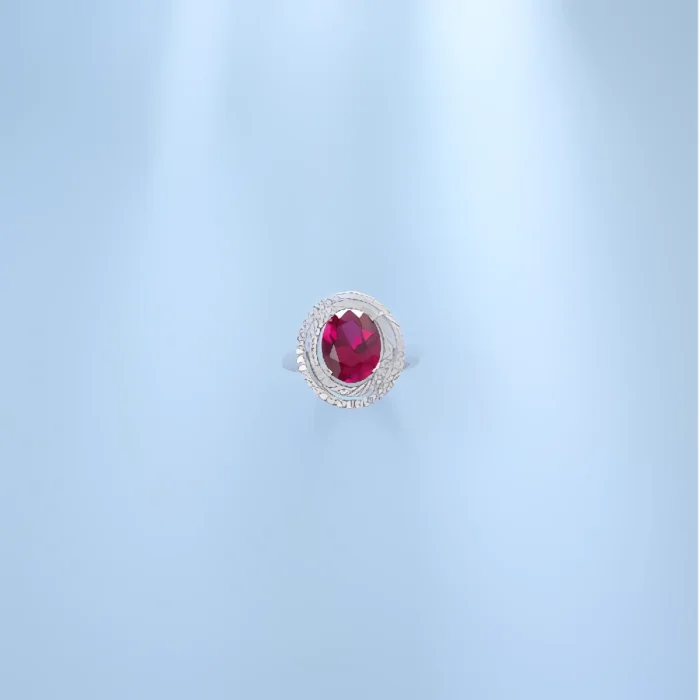 Lab-Created Ruby Ring in 925 Silver - Model A73-R2020501R - Image 5