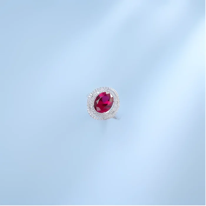 Lab-Created Ruby Ring in 925 Silver - Model A73-R2020501R - Image 4
