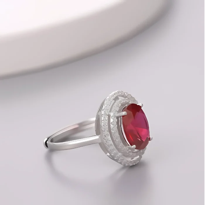 Lab-Created Ruby Ring in 925 Silver - Model A73-R2020501R - Image 2