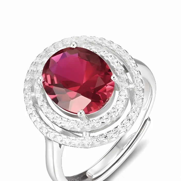 Lab-Created Ruby Ring in 925 Silver - Model A73-R2020501R - Image 1