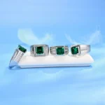 Lab-Created Emerald Ring in 925 Silver - Model A73-R2020881 - Image 3