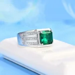 Lab-Created Emerald Ring in 925 Silver - Model A73-R2020881 - Image 2