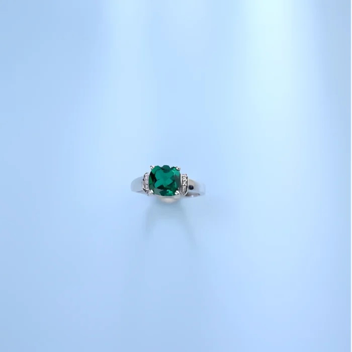 Lab-Created Emerald Ring in 925 Silver - Model A73-R2020977 - Image 5