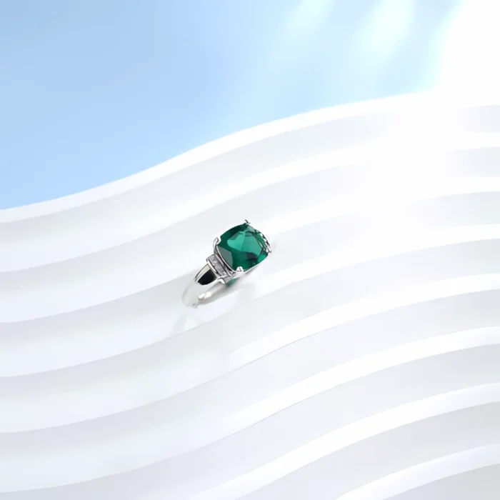 Lab-Created Emerald Ring in 925 Silver - Model A73-R2020977 - Image 4