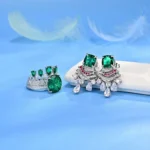925 Silver Lab-Created Emerald Ring - Model CR02275 - Image 2