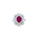 925 Silver Lab-Created Ruby Ring - Model H04R - Image 2
