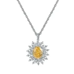 925 Silver Yellow Cubic Zirconia Pendant - Model P-039Y (Chain Not Included)