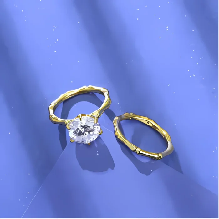 Yellow Cubic Zirconia Ring in 925 Silver - Model R-091 - Image 3