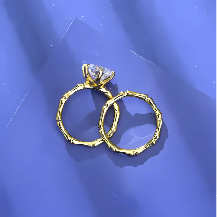 Yellow Cubic Zirconia Ring in 925 Silver - Model R-091 - Image 2