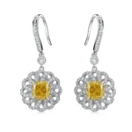 925 Silver Yellow Cubic Zirconia Earrings R0014Y