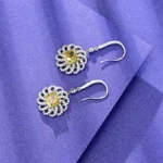 925 Silver Yellow Cubic Zirconia Earrings R0014Y - Image 3