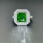 925 Silver Green Cubic Zirconia Ring - Model R0028L - Image 3