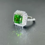 925 Silver Green Cubic Zirconia Ring - Model R0028L - Image 2