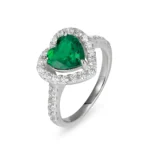 925 Silver Lab-Created Emerald Ring - Model R0035