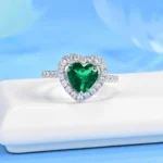 925 Silver Lab-Created Emerald Ring - Model R0035 - Image 3