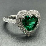 925 Silver Lab-Created Emerald Ring - Model R0035 - Image 4