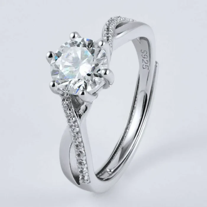 Moissanite Women's Ring in 925 Silver - Model R00403-1 - Image 3