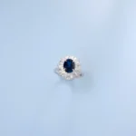 Lab-Created Blue Sapphire Ring in 925 Silver - Model R0099DB - Image 2