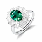 Lab-Created Emerald Ring in 925 Silver - Model R0099L