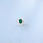 Lab-Created Emerald Ring in 925 Silver - Model R0099L - Image 2
