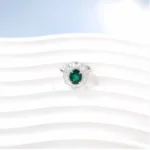 Lab-Created Emerald Ring in 925 Silver - Model R0099L - Image 3