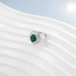 Lab-Created Emerald Ring in 925 Silver - Model R0099L - Image 4