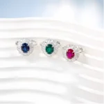 Lab-Created Emerald Ring in 925 Silver - Model R0099L - Image 6