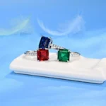 925 Silver Lab-Created Ruby Ring - Model R0130R - Image 3