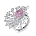 925 Silver Pink Cubic Zirconia Ring - Model R02584F