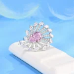 925 Silver Pink Cubic Zirconia Ring - Model R02584F - Image 2