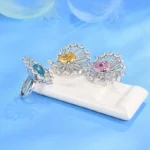 925 Silver Pink Cubic Zirconia Ring - Model R02584F - Image 3