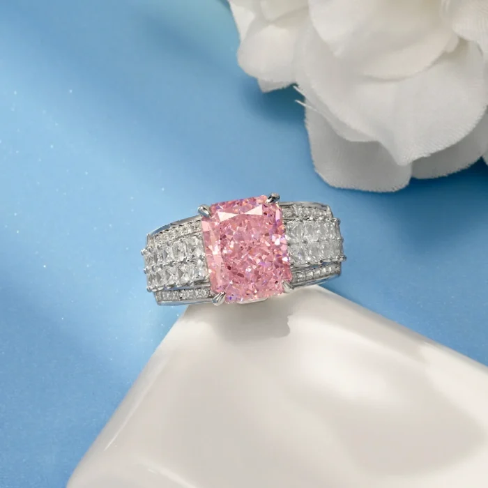 925 Silver Pink Cubic Zirconia Ring - Model R0593F - Image 3