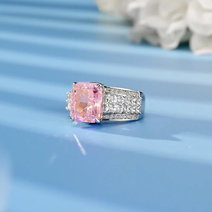 925 Silver Pink Cubic Zirconia Ring - Model R0593F - Image 2