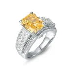 925 Silver Yellow Cubic Zirconia Ring - Model R0593Y