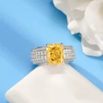 925 Silver Yellow Cubic Zirconia Ring - Model R0593Y - Image 2