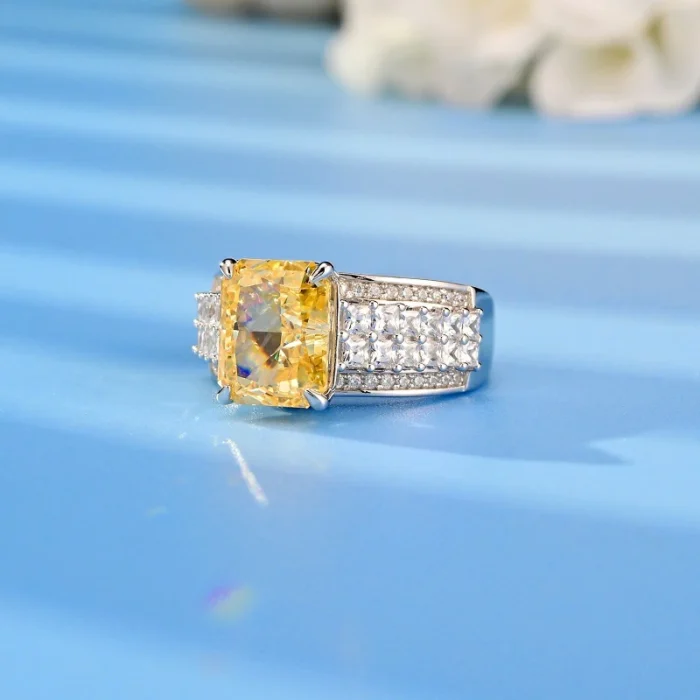 925 Silver Yellow Cubic Zirconia Ring - Model R0593Y - Image 3