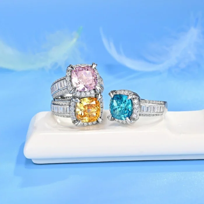 925 Silver Pink Cubic Zirconia Ring - Model R0608F - Image 3