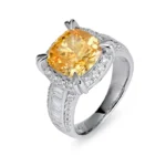 925 Silver Yellow Cubic Zirconia Ring - Model R0608Y