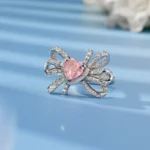 925 Silver Pink Cubic Zirconia Ring - Model R0629F - Image 3