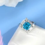 925 Silver Blue Cubic Zirconia Ring - Model R0644B - Image 3
