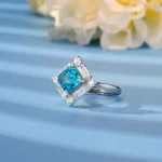 925 Silver Blue Cubic Zirconia Ring - Model R0644B - Image 2