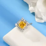 925 Silver Yellow Cubic Zirconia Ring - Model R0644Y - Image 3