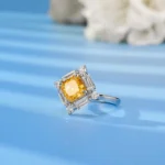 925 Silver Yellow Cubic Zirconia Ring - Model R0644Y - Image 2