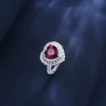 925 Silver Lab-Created Ruby Ring - Model R0653R - Image 3