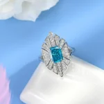 925 Silver Blue Cubic Zirconia Ring - Model R0683B - Image 2