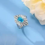 925 Silver Blue Cubic Zirconia Ring - Model R0683B - Image 3