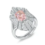 925 Silver Pink Cubic Zirconia Ring - Model R0683F