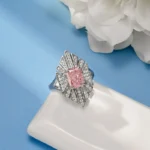 925 Silver Pink Cubic Zirconia Ring - Model R0683F - Image 3